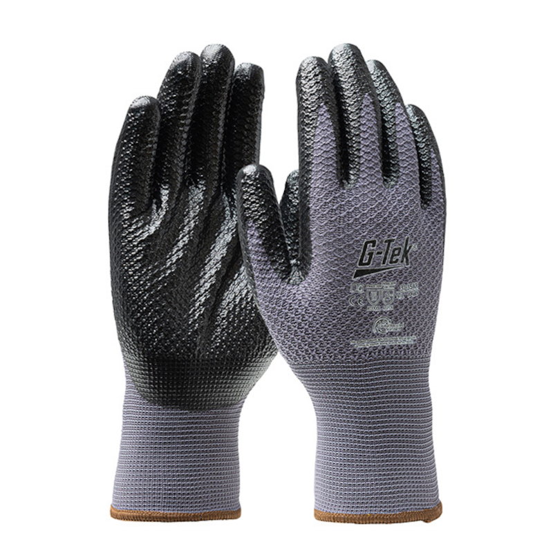 Gant tricoté enduit nitrile fibre recyclée de taille 6 à taille 11