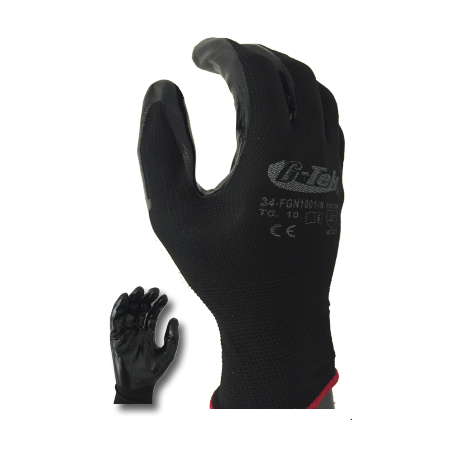Gants NYLON tricotés enduit  NITRILE de taille 6 à taille 11
