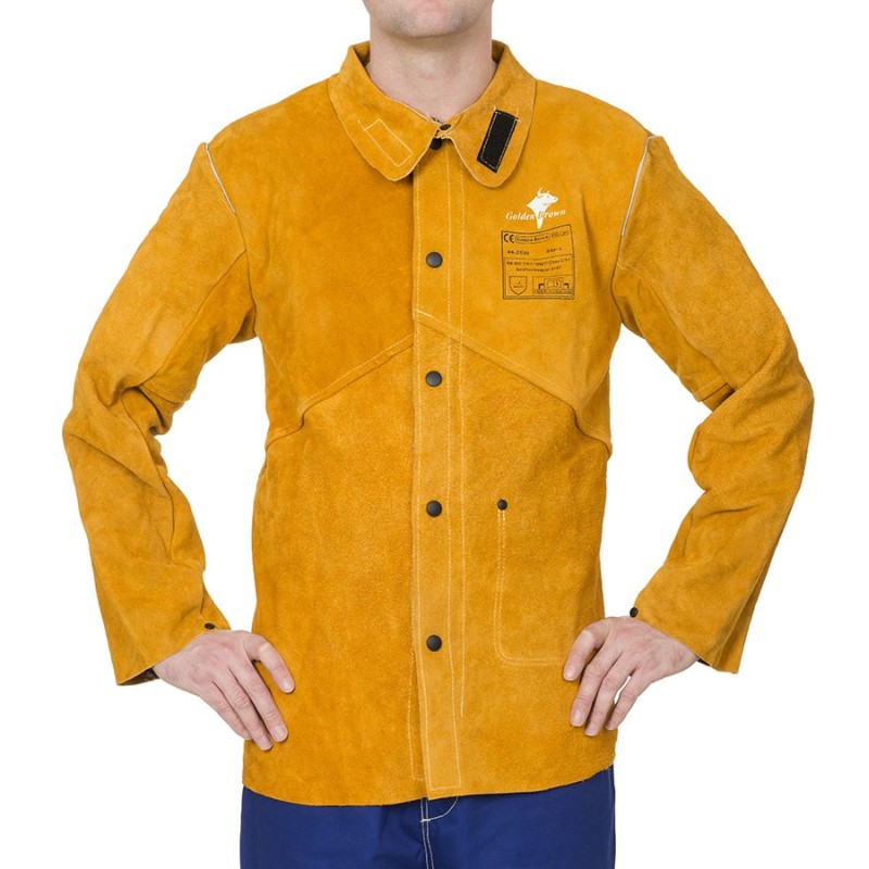 Veste en croûte de cuir et dos en toile proban de taille M à taille 3XL
