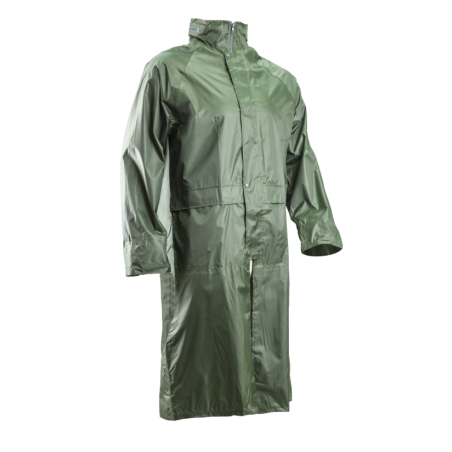 Manteau de pluie enduit PVC vert taille M à taille 3XL