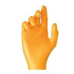 Gant nitrile non poudré GRIPPAZ 580 orange de taille M à taille 2XL