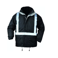 Parka 4 en 1 BODYGUARD II noire avec bande rétro taille S à taille 3XL
