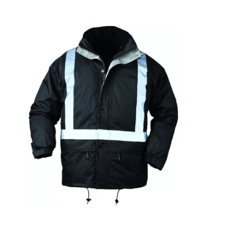Parka 4 en 1 BODYGUARD II noire avec bande rétro taille S à taille 3XL