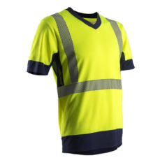 Tee shirt manches courtes haute visibilité jaune taille S à taille 3XL