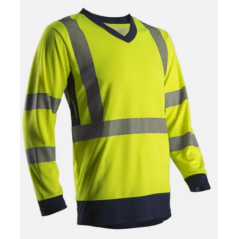 Tee shirt manches longues haute visibilité jaune taille S à taille 3XL