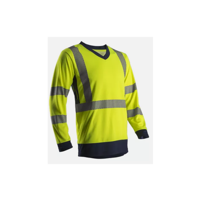 Tee shirt manches longues haute visibilité jaune taille S à taille 3XL