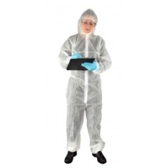 Combinaison blanche POLYPROPYLENE à capuche catégorie 1 taille M à taille 2XL