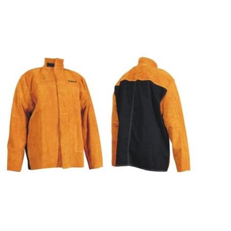 Veste BLACK en croûte de cuir bovin avec le dos ignifugé de taille M à taille 3XL