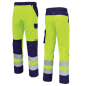 Pantalon HV FLUO jaune et bleu azur de taille 0 à taille 6