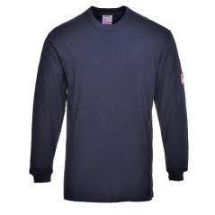 T-Shirt manche longue bleu marine résistant à la flamme et anti statique de taille S à taille 5XL