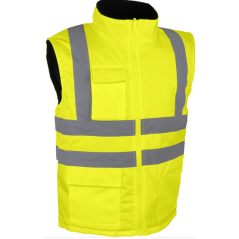 Gilet haute visibilité jaune doublé polaire taille S à taille 4XL