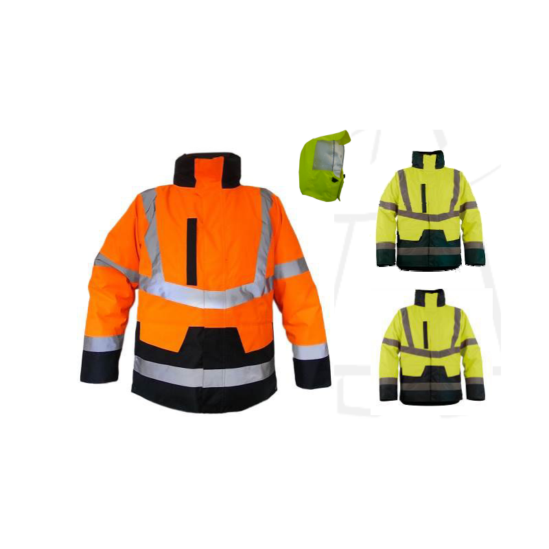 Parka haute visibilité NEPAL jaune et bleu marine de taille S à taille 5XL
