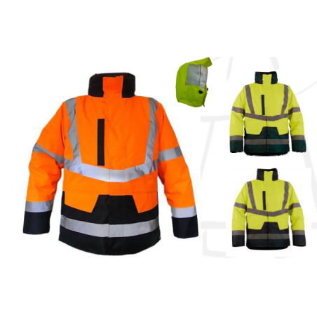 Parka haute visibilité NEPAL jaune et bleu marine de taille S à taille 5XL