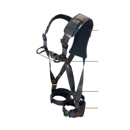 Harnais NUS64 2 points d'accrochages avec boucles automatiques de taille S à taille XL