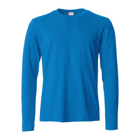 T-Shirt en coton avec manche longue en coton bleu roi de taille S à taille 4XL