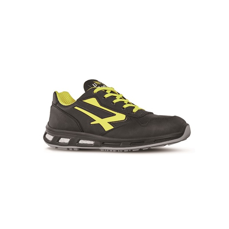 Chaussure basse BOLT en cuir, noir et jaune , S3 pointure 38 à pointure 48