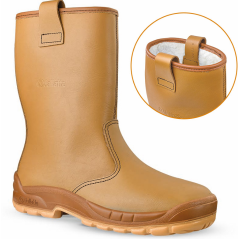 Botte en cuir fleur naturel JALFRIGG, fourrée ,0% de métal S3 CI SRC de pointure 35 à pointure 48