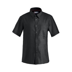 Chemise pour homme en coton noir avec manche courte CAMBRIDGE de taille S à taille 4XL