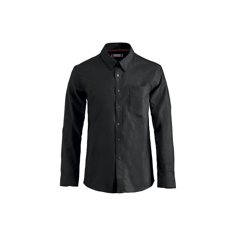 Chemise pour homme en coton noir manche longue OXFORD de taille S à taille 4XL