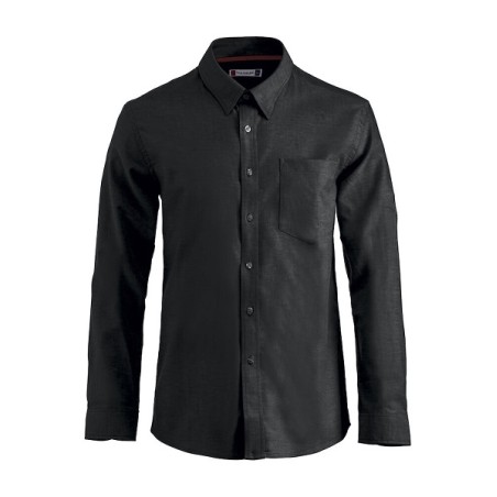Chemise pour homme en coton noir manche longue OXFORD de taille S à taille 4XL