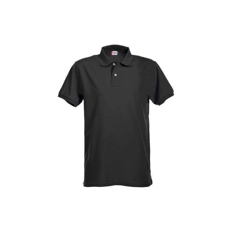 Polo stretch premium noir pour homme avec manche courte de taille XS à taille 3XL