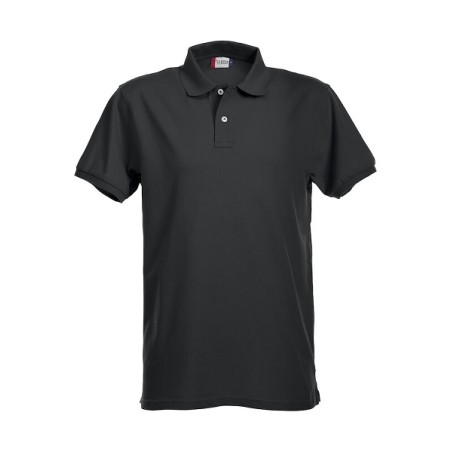 Polo stretch premium noir pour homme avec manche courte de taille XS à taille 3XL