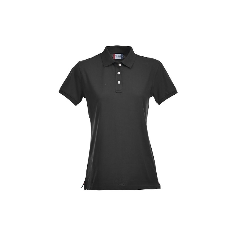 Polo stretch pour femme de taille S à taille 2XL en noir Polo stretch pour femme de taille S à taille 2XL en noir